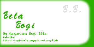 bela bogi business card