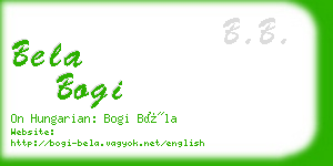 bela bogi business card